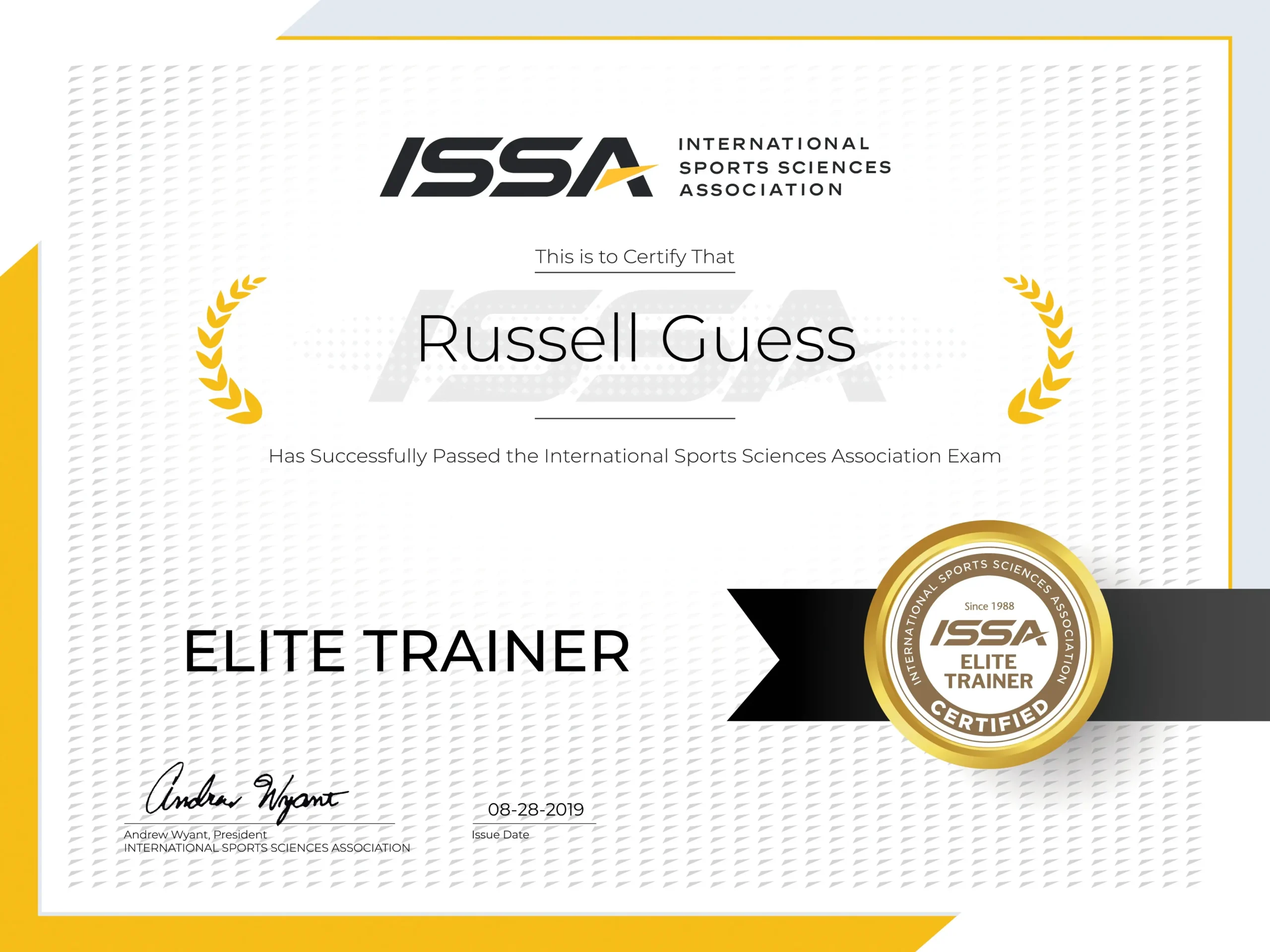 Fitwreks Certificate